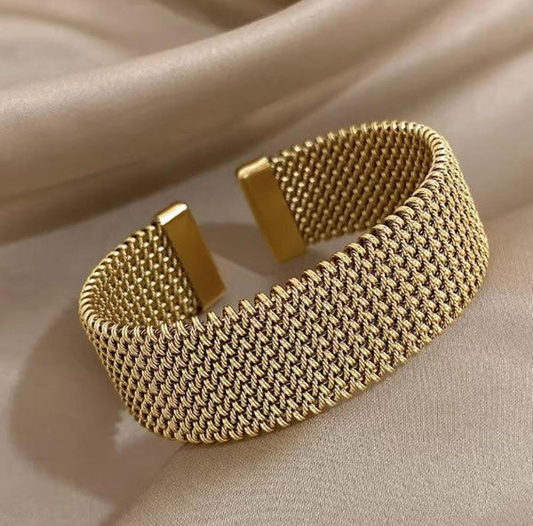Pulseira de malha trançada vintage