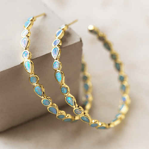Vintage Plave Opal Naušnice